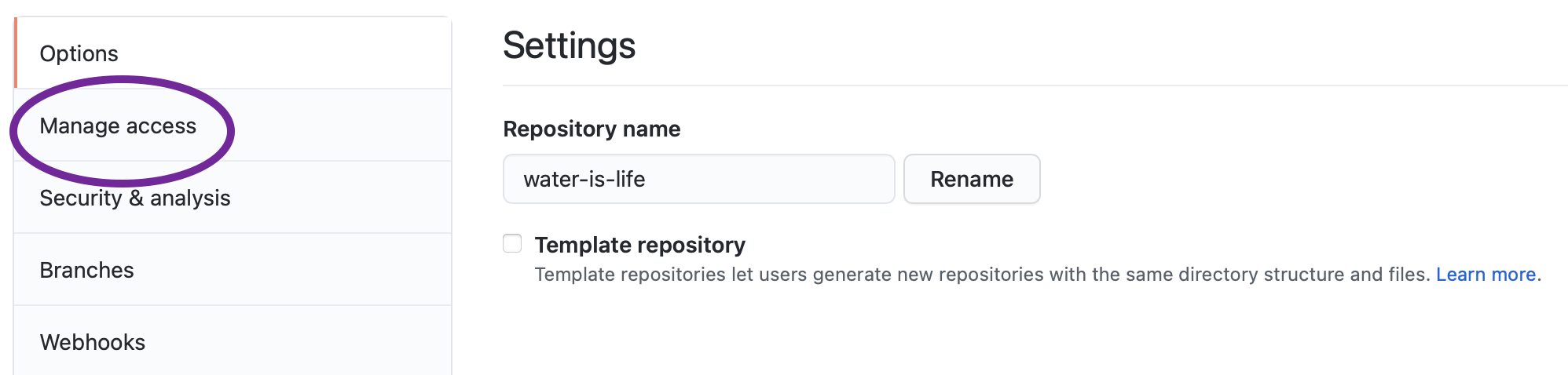 Then click on Manage Access.