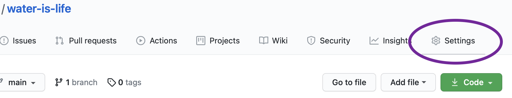 Click on the Settings tab in the upper right corner to add collaborators.